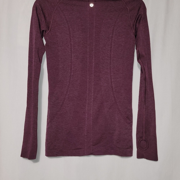 Lululemon Swiftly Tech Long Sleeve Size 6 Top - In Color Dark Adobe/Misty Merlot - Picture 3 of 4